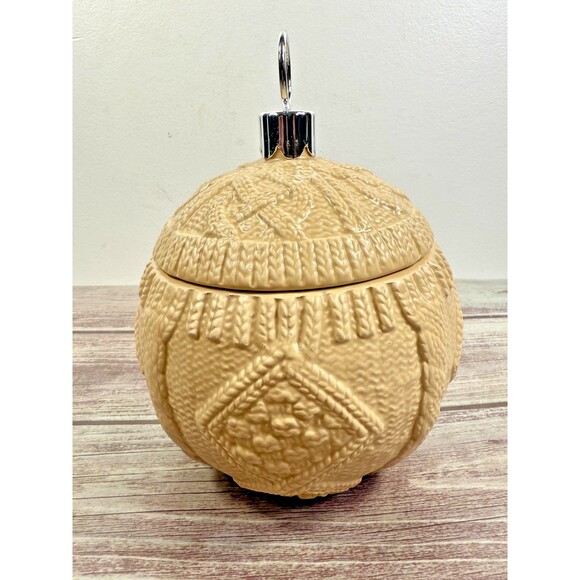 FTD 1910 Trinket Jar Candy Ginger Antique Porcelain Textured 7.5" Tall Vintage - Picture 1 of 14